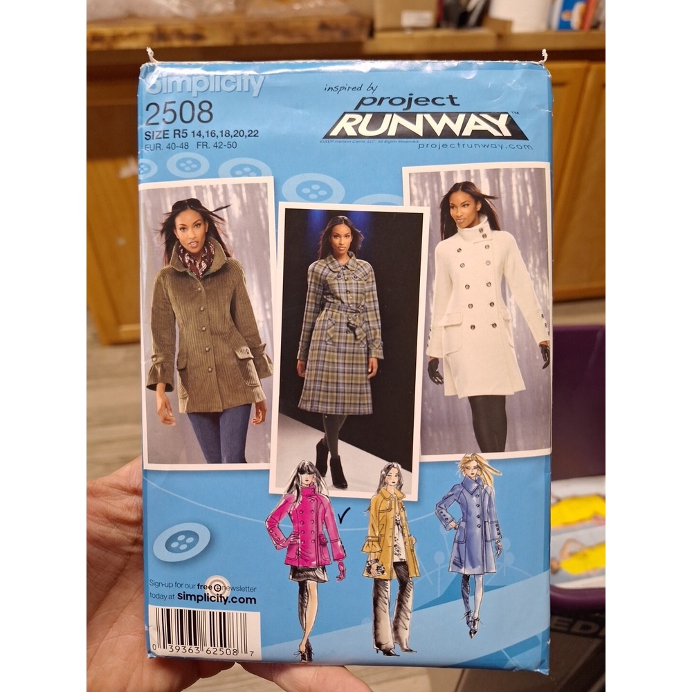 Simplicity Project Runway‎ Coat Jacket Pattern 2508 Size 14 to 22 Uncut Misses